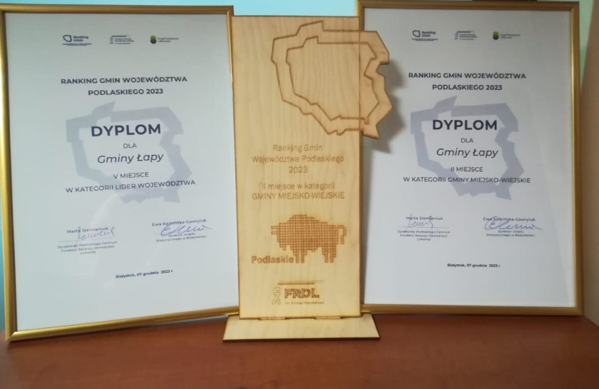 Łapy na Wysokim Miejscu w Rankingu Gmin Województwa Podlaskiego