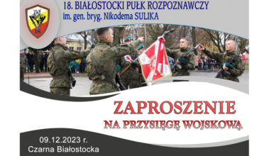 ZAPROSZENIE NA PRZYSIĘGĘ WOJSKOWĄ