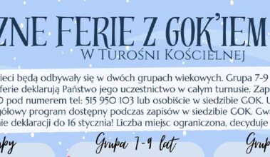 Ferie z Gminnym Ośrodkiem Kultury w Turośni Kościelnej